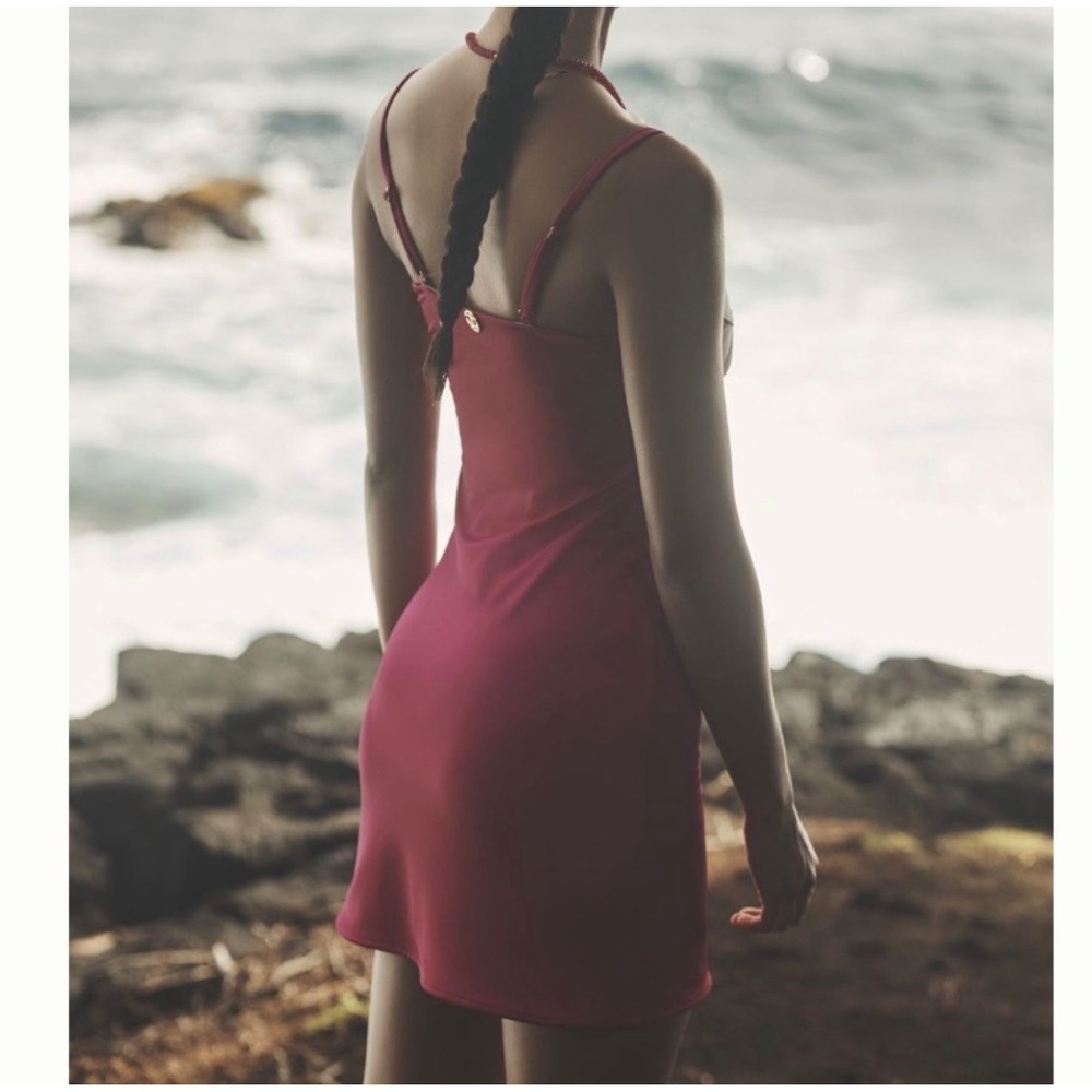 NWT Anthropologie Bahia Maria Plumeria Pink Mini Dress Avant Garde Maximalist M - Picture 3 of 7